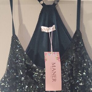 Maner Sequin Halter Top